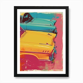 Classic Cars Polaroid Inspired 2 Art Print