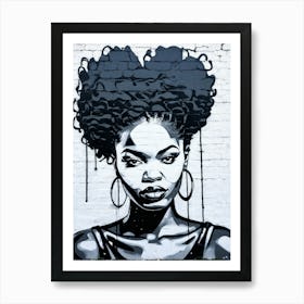 Graffiti Mural Of Beautiful Black Woman 114 Art Print