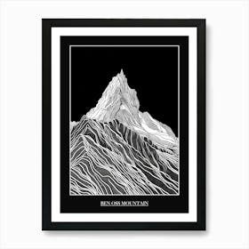 Ben Oss Mountain Line Drawing 3 Poster Art Print