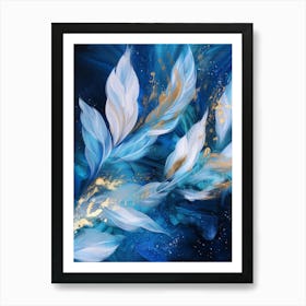 Blue Feathers 2 Art Print