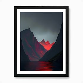 Sunset In A Mountain Art Print
