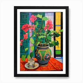 Flowers In A Vase Still Life Painting Bougainvillea 1 Art Print