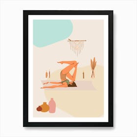 Yoga Pose. Boho Yoga Girl — boho poster, boho wall art Art Print