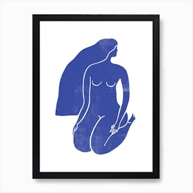 Nude In Blue 02 Art Print