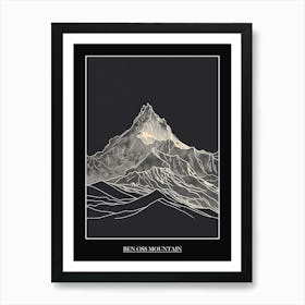 Ben Oss Mountain Line Drawing 1 Poster Art Print