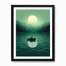 Boat On A Lake Art Print