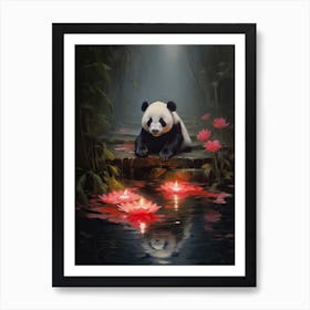 Panda Art In Romanticism Style 4 Art Print