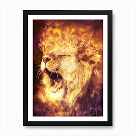 The Fiery Roaring Lion Art Print