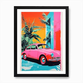 Retro Cars Colour Pop 1 Art Print