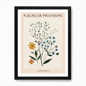 Spring Floral French Poster  Gypsophila 2 Art Print