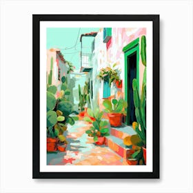 Puglia Italy Cacti Travel Housewarming Painting Art Print