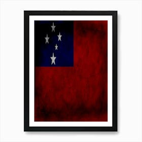 Samoa Flag Texture Art Print