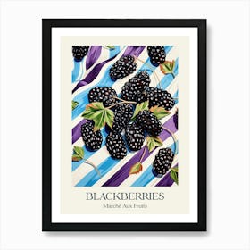 Marche Aux Fruits Blackberries Fruit Summer Illustration 1 Art Print