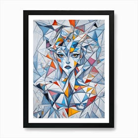 Geometric Abstract Woman Art Print