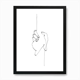 Line Art Helping Hands Art Print