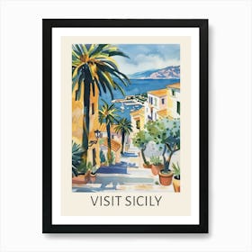 Visit Sicily Travel Poster Art Print