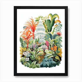 Birmingham Botanical Gardens Modern Illustration 1 Art Print