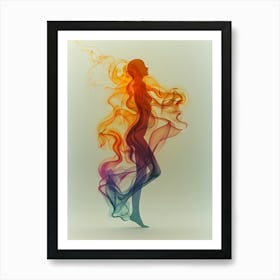 Abstract Female Figure In Smoke Art Print