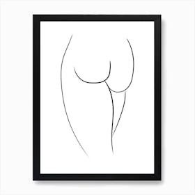 Male Rear Black & White Art Print