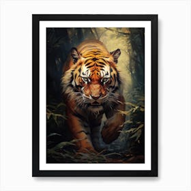 Tiger Art In Tonalism Style 2 Art Print