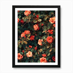 Wallpaper Roses Inspired by William Morris 1 Art Print