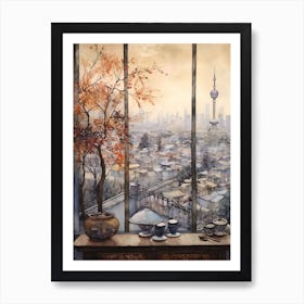 Winter Cityscape Shanghai China 1 Art Print