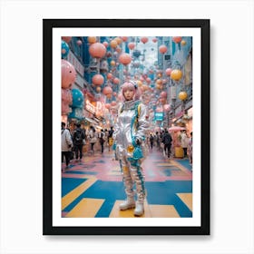 Girl In Space Art Print