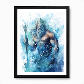 Fantasy Illustration Of Poseidon 3 Art Print