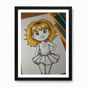 Ballerina Drawing Art Print