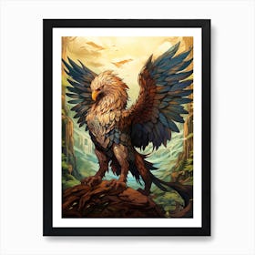 Mythology Griffin Digital Illustration 1 Art Print