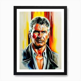 Harrison Ford In Blade Runner Watercolor 4 Art Print