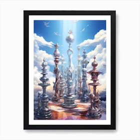 Chess Pieces In The Sky 1 Art Print