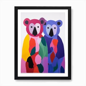 Colourful Kids Animal Art Koala 4 Art Print