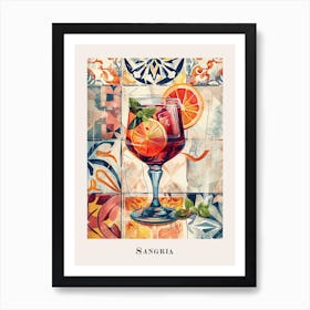 Sangria Tiled Illustration 1 Art Print