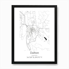 Dalton,United States Minimalist Map Art Print