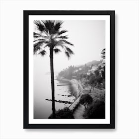 Santa Margherita Ligure, Italy, Black And White Photography 4 Art Print