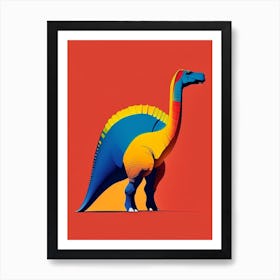 Apatosaurus Primary Colours Dinosaur Art Print