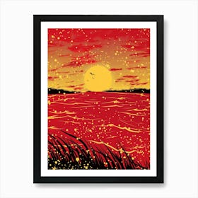 Sunset Over The Water 5 Art Print