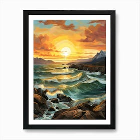 Ocean.Vincent Willem Van Gogh, frescoes. Art Print