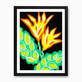 Yellow And Orange Flower Art Print