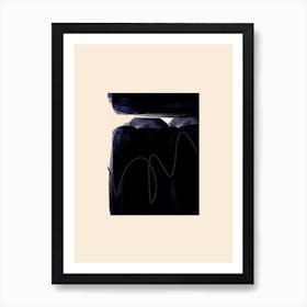 Black And Cream Abstract Art Print