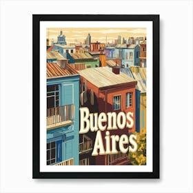 Aihrgdesign A Classic 1960s Travel Poster For Buenos Aires 3 Art Print