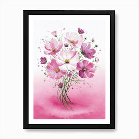 Pink Flowers Canvas Print Art Print