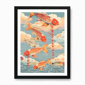 Carp Streamers Japanese Kitsch 2 Art Print