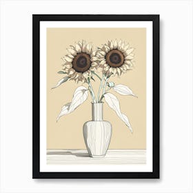 Sunflowers In A Vase Art Print