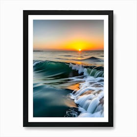 Sunset At The Beach -Reimagined Art Print