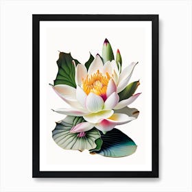 American Lotus Decoupage 3 Art Print