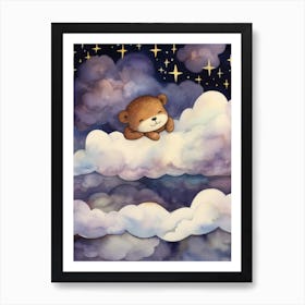Baby Otter 2 Sleeping In The Clouds Art Print