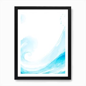 Blue Ocean Wave Watercolor Vertical Composition 18 Art Print