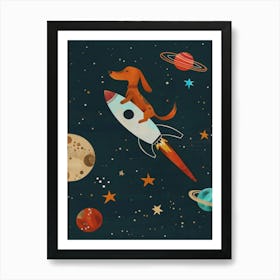 Boho Nursery 17 Space Dog Art Print